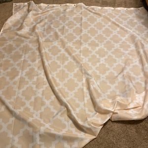Cream and White Shower Curtain